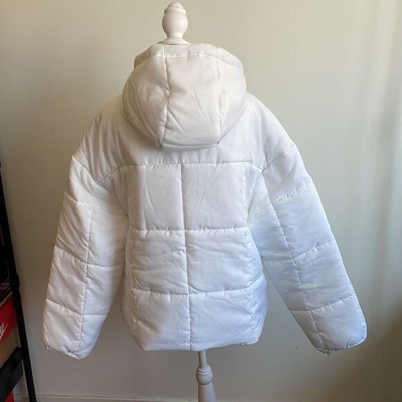 NWT Nike Essential Therma-FIT Hooded Women Puffer Jacket White XL - Picture 4 of 10
